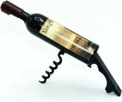 Couteau à Vin Edition Serveur - Couteau Sommelier - Tire - Bouchon à Vin - Ouvreur De Vin - Bières Ouvre - Ouvre - Bouteille - En Acier Inoxydable Et En Plastique - Zwart