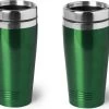 8x Tasse Chaude / Garder Au Chaud Vert Métallique 450 Ml - Tasse Isolante En Acier Inoxydable / Tasses Thermos Tasses De Voyage Pour Les Déplacements