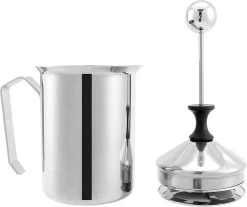 Mousseur à Lait à Double Maille En Acier Inoxydable De 500 Ml Fait à La Main, Avec Stylo à Café Latte Art, 8 X 8 X 18 Cm