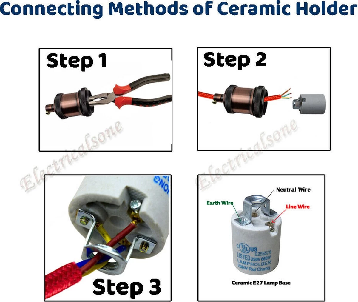 Vintage Industrial E27 Edison Vis Ampoule Céramique Porcelaine Titulaire Socket Lampe Titulaire 5 Vintage Industrial E27 Edison Vis Ampoule Céramique Porcelaine Titulaire Socket Lampe Titulaire – Image 3