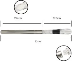 Staza - Bâton De Refroidisseur De Vin - Tige De Refroidisseur De Vin - Refroidisseur De Bouteille De Vin - Verseur De Vin - Bec Verseur - Acier Inoxydable - Convient à Toute Bouteille De Vin -Dégustation Délicate 1200x1017 2