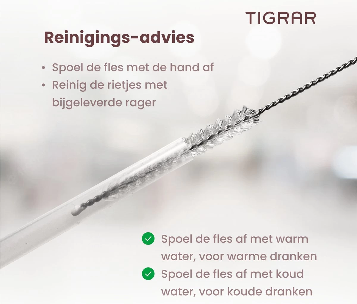 Tigrar - Bouteille D'eau Avec Paille - Gourde 1 Litre - Bouteille Thermos - Acier Inoxydable - Avec Bouchon Supplémentaire Et 3 Pailles 6 Tigrar - Bouteille D'eau Avec Paille - Gourde 1 Litre - Bouteille Thermos - Acier Inoxydable - Avec Bouchon Supplémentaire Et 3 Pailles – Image 4