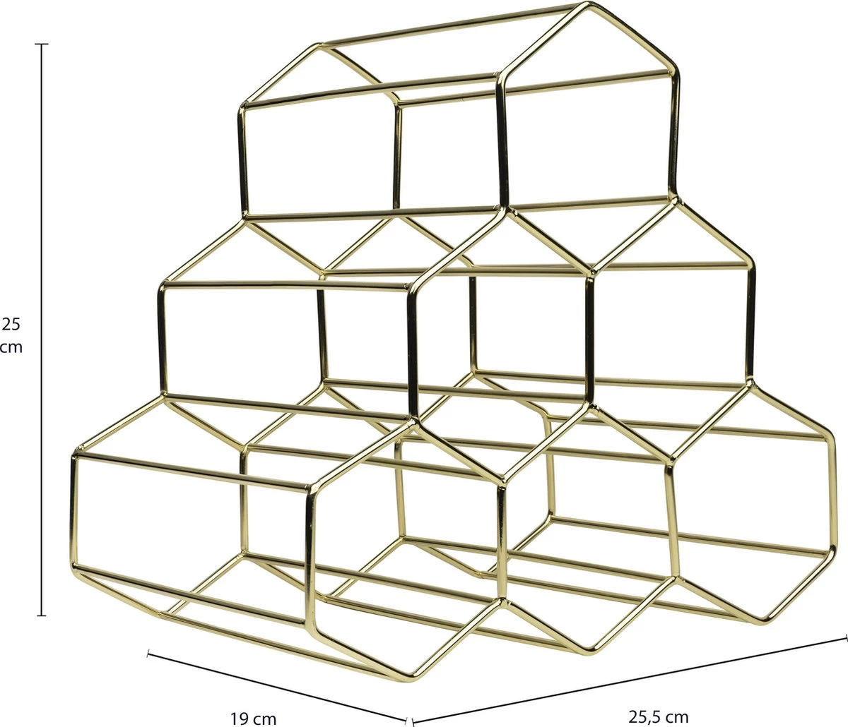 QUVIO Casier à Vin Pour 6 Bouteilles De Vin / Hexagone / Casier à Vin Design En Acier / Hexagonal - Or 5 QUVIO Casier à Vin Pour 6 Bouteilles De Vin / Hexagone / Casier à Vin Design En Acier / Hexagonal - Or – Image 3