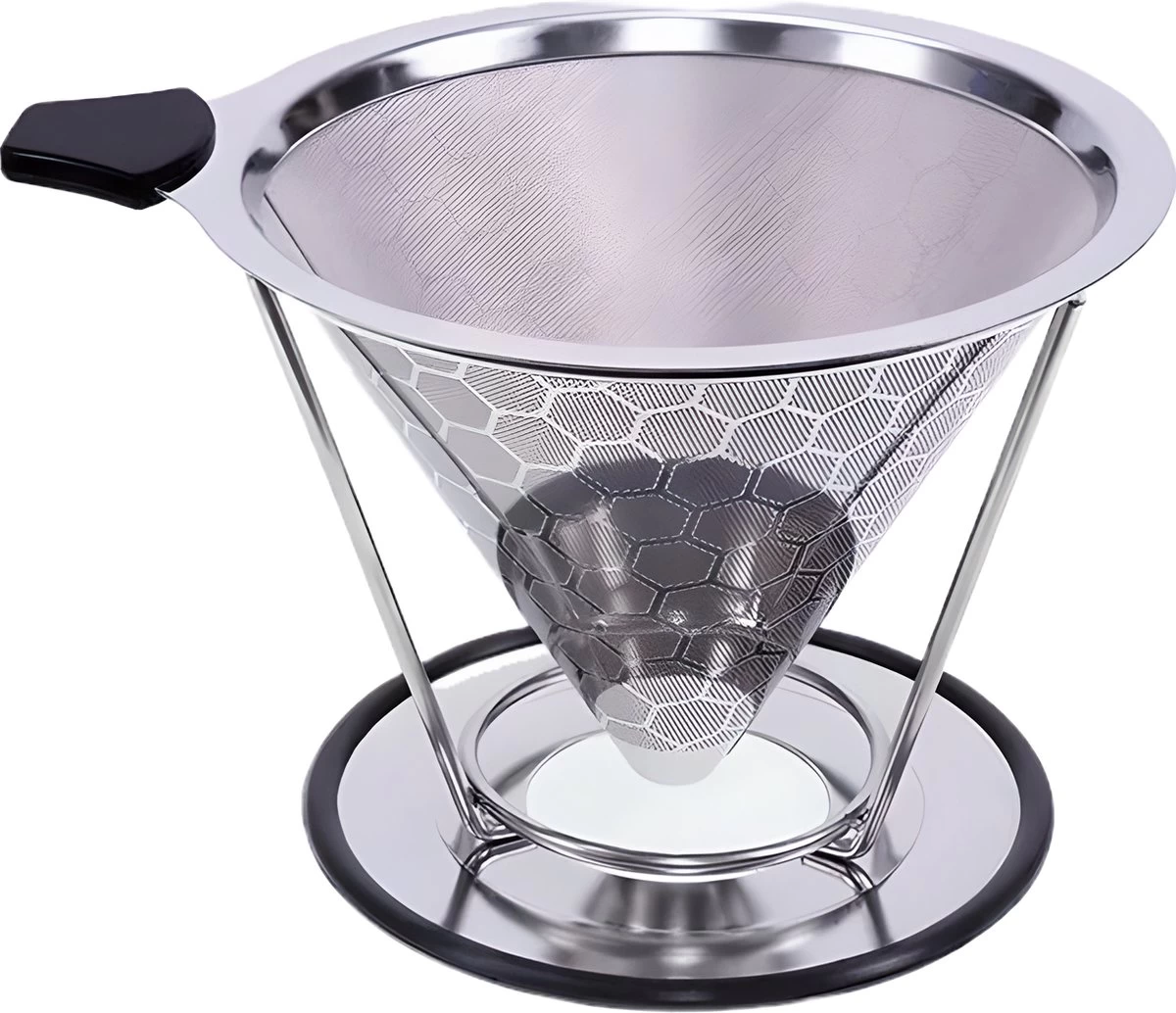 Filtre à Café Réutilisable En Acier Inoxydable - Porte-filtre à Café écologique 1x4 - Filtre à Café Permanent - Goutteur à Café - Acier Inoxydable - Camping - Barista - Espresso 3 Filtre à Café Réutilisable En Acier Inoxydable - Porte-filtre à Café écologique 1x4 - Filtre à Café Permanent - Goutteur à Café - Acier Inoxydable - Camping - Barista - Espresso