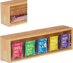 Boîte à Thé Relaxdays 5 Compartiments - Coffre à Thé - Support Pour Sachets De Thé - Bambou - Pour Env.10 Sachets De Thé 15 Boîte à Thé Relaxdays 5 Compartiments - Coffre à Thé - Support Pour Sachets De Thé - Bambou - Pour Env.10 Sachets De Thé -Dégustation Délicate 1200x1041 2
