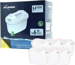 Filtre à Eau AllSpares 100486 / 101929 / BR-1022214-12 Pour Brita Maxtra, Maxtra+ Et Bosch Tassimo - Pack De 6 Avec Cartouches Filtrantes