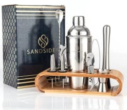 Cocktail Set Premium - Cocktail Set 12 Pièces Avec Bamboe Standard - Cocktail Shaker 750ml - Argent - Coffret Cadeau Luxe -Dégustation Délicate 1200x1045 1