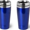 2x Pièces Garder Au Chaud Tasse / Garder Au Chaud Bleu Métallique 450 Ml - Tasse Isolante En Acier Inoxydable / Tasses Thermos Tasses De Voyage