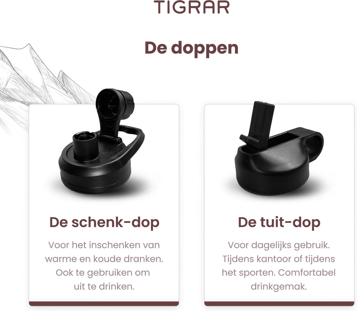 Tigrar - Bouteille D'eau Avec Paille - Gourde 1 Litre - Bouteille Thermos - Acier Inoxydable - Avec Bouchon Supplémentaire Et 3 Pailles 5 Tigrar - Bouteille D'eau Avec Paille - Gourde 1 Litre - Bouteille Thermos - Acier Inoxydable - Avec Bouchon Supplémentaire Et 3 Pailles – Image 3