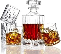 Carafe à Whisky Avec Verres Lot De 5| Ensemble De Verres à Whisky 0,9 L