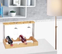 Life Deals® Casier à Vin En Bambou Pour 4 Bouteilles Et Verres à Vin - Porte-bouteille Debout - Bois Vierge - Porte-vin En Bois 13 Life Deals® Casier à Vin En Bambou Pour 4 Bouteilles Et Verres à Vin - Porte-bouteille Debout - Bois Vierge - Porte-vin En Bois -Dégustation Délicate 1200x1056