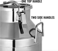 Service96 - Seau Pot à Lait - Pot à Lait - Inox - Seau De Conservation - Pour Huile Vin Water Soupe Avoine - Conteneur De Conservation - 20 L -Dégustation Délicate 1200x1060 3