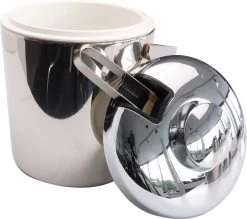 Buddy's Bar - Seau à Glace Professionnel 1,3 Litre En Acier Inoxydable Avec Couvercle, Pince EIS Et Grille D'égouttage - Seau à Glace, Seau à Glace, Bac à Glaçons, Bac De Stockage De Glaçons