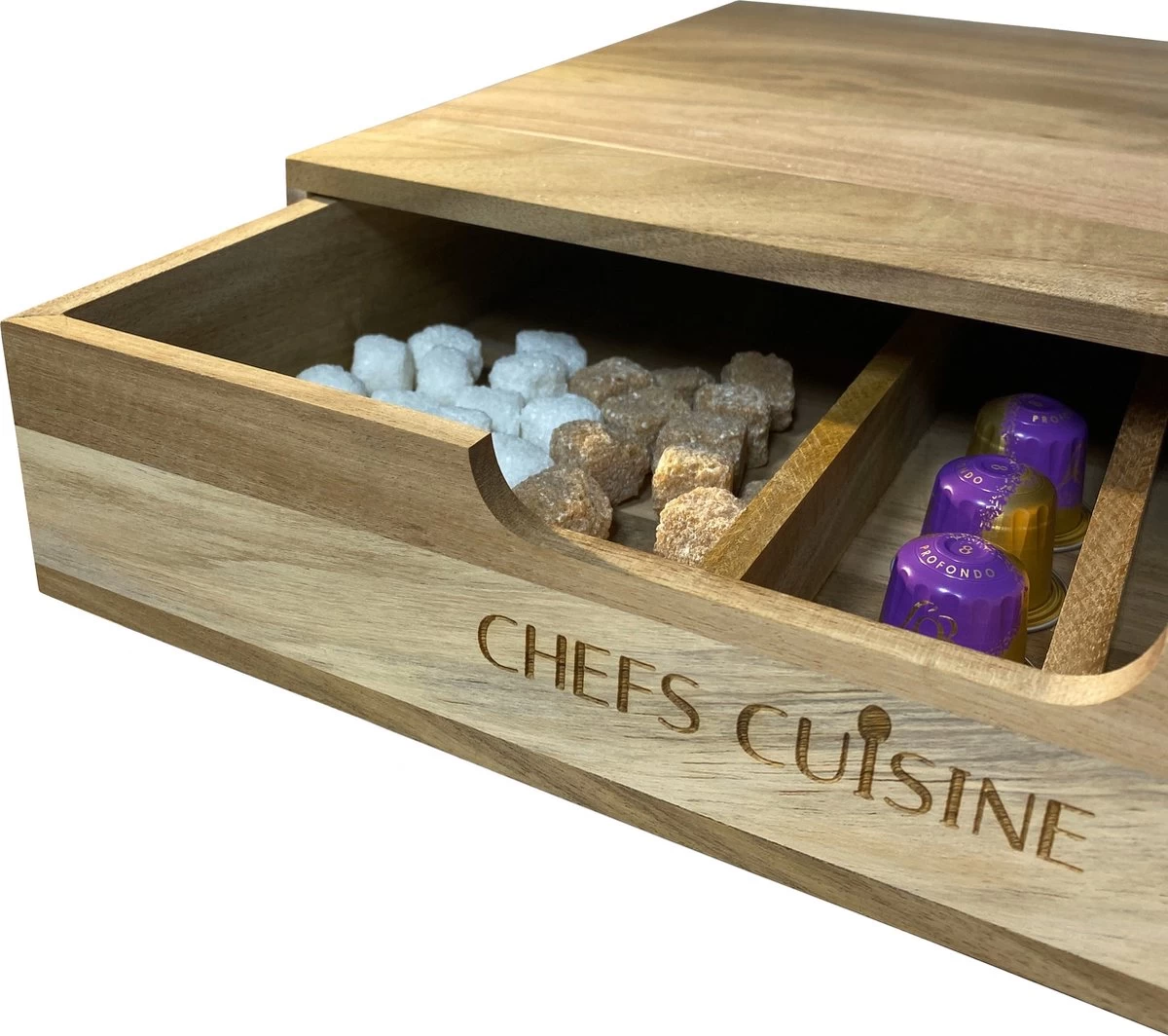 Chefs Cuisine Porte-capsule – Porte-capsule Avec Tiroir – Porte-capsule Dolce Gusto – Porte-capsule Nespresso – Porte- Tasses à Café – Porte- Dosettes De Café – Bois D'acacia 5 Chefs Cuisine Porte-capsule – Porte-capsule Avec Tiroir – Porte-capsule Dolce Gusto – Porte-capsule Nespresso – Porte- Tasses à Café – Porte- Dosettes De Café – Bois D'acacia – Image 3