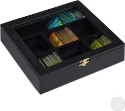 Boîte à Thé Relaxdays Bois - Boîte à Thé 7 Compartiments - Magasin De Thé - Boîte à Thé - Boîte à Thé - Boîte Noire 25 Boîte à Thé Relaxdays Bois - Boîte à Thé 7 Compartiments - Magasin De Thé - Boîte à Thé - Boîte à Thé - Boîte Noire -Dégustation Délicate 1200x1065 1