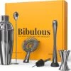 Ensemble à Cocktail De Bibulous® - Ensemble Shaker à Cocktail En Acier Inoxydable Avec Shaker Cobbler (750 Ml) - Boîte De Rangement - Coffret Cadeau De Luxe