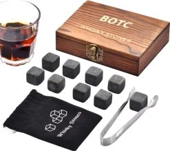 BOTC Whisky Stones Glaçons Réutilisables - Pierres à Whisky Réutilisables - 9 Pièces-KWISO156
