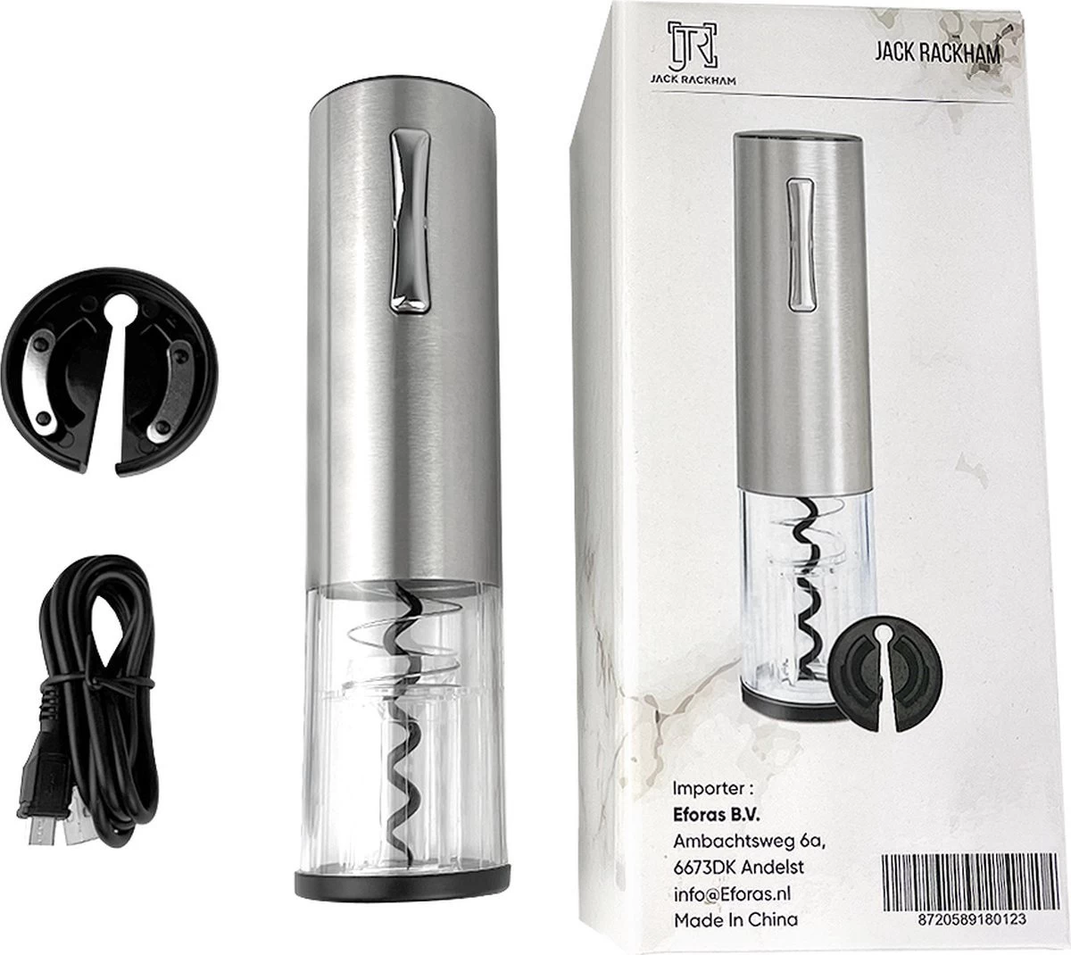 Tire-Bouchon Electrique Ouvre Vin - Ouvre Bouteille - Design Luxe - Avec Coupe-capsule - Coffret Cadeau Homme Et Femme - Jack Rackham 8 Tire-Bouchon Electrique Ouvre Vin - Ouvre Bouteille - Design Luxe - Avec Coupe-capsule - Coffret Cadeau Homme Et Femme - Jack Rackham – Image 6