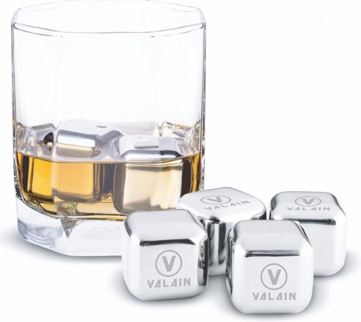 Pierres à Whisky En Acier Inoxydable - Ensemble Premium - Pierres à Whisky En Métal - 4 Pièces - SEC 4 Pierres à Whisky En Acier Inoxydable - Ensemble Premium - Pierres à Whisky En Métal - 4 Pièces - SEC – Image 2