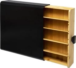 Five Porte-capsule En Métal Noir Et Bambou Naturel | Convient Aux Tasses à Café Nespresso, Vertuo, Dolce Gusto -Dégustation Délicate 1200x1071 1