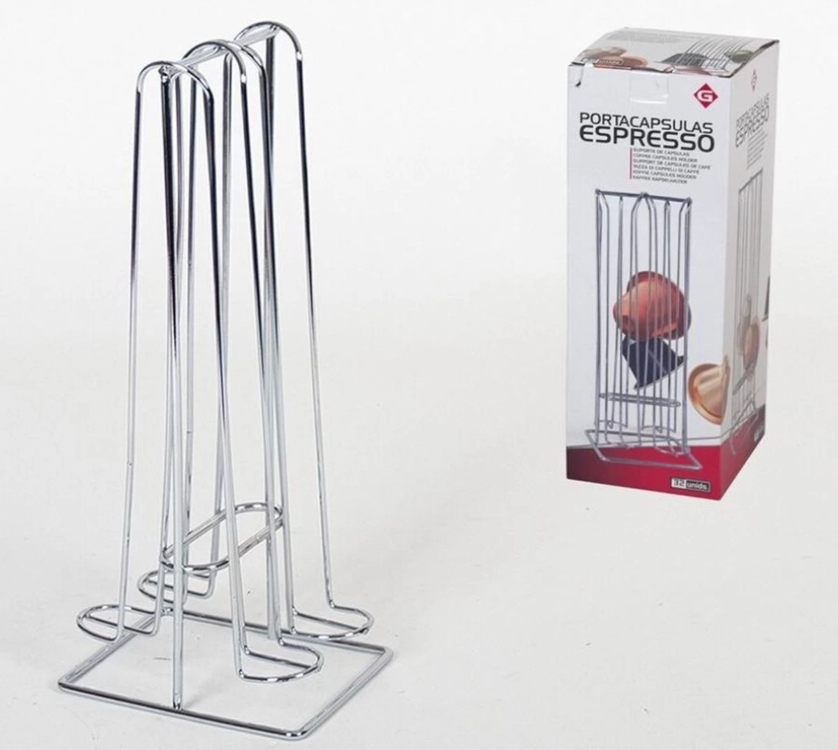 Porte-capsule Espresso 30x13x11cm - Porte-tasse à Café En Acier Inoxydable - Capsule à Café Standard - Argent - 32 Capsules 5 Porte-capsule Espresso 30x13x11cm - Porte-tasse à Café En Acier Inoxydable - Capsule à Café Standard - Argent - 32 Capsules – Image 3