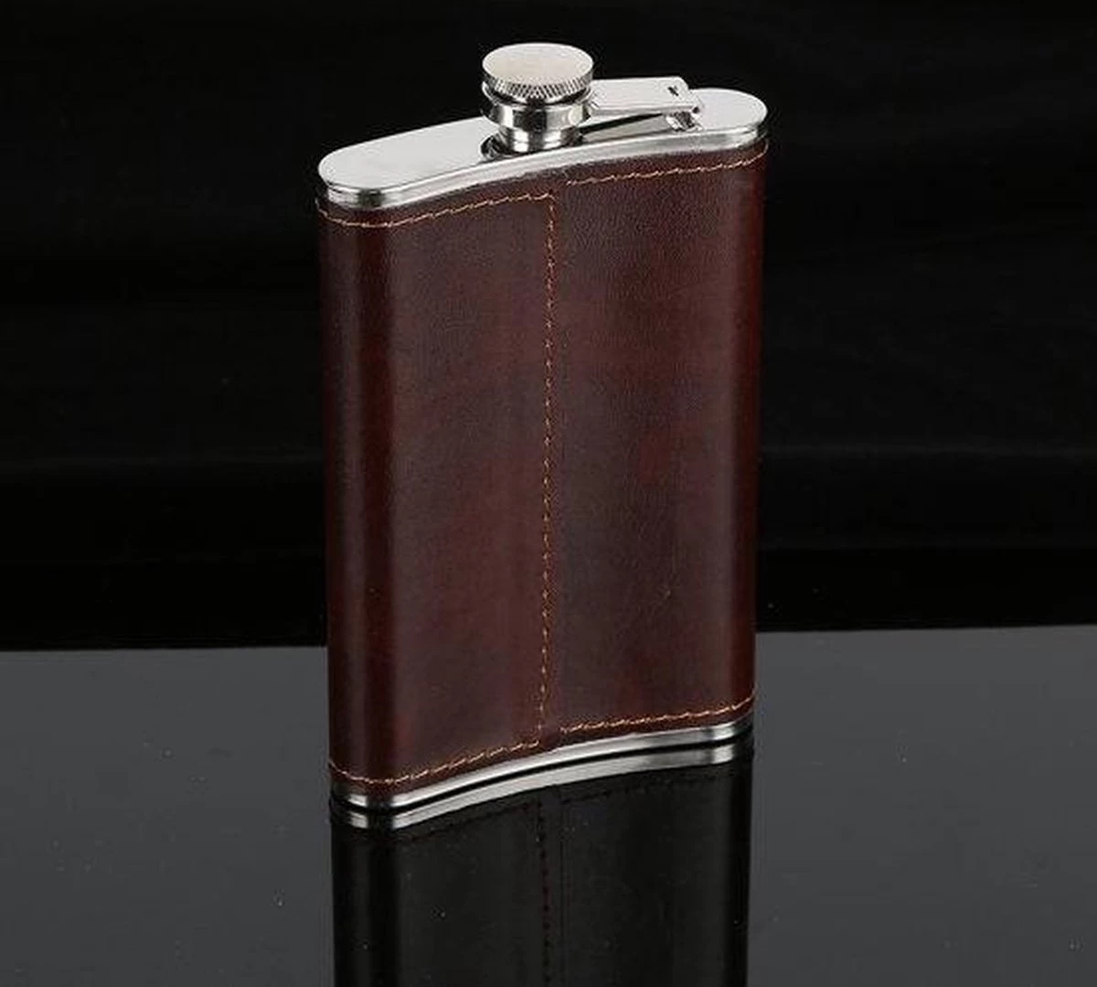 Borvat® | Flacon De Hanche | ACIER INOXYDABLE | 200 Ml | Gourde | Bouteille | Flatfinch | Bouteille De Poche | Flacon De Poche | Bouteille De Boisson | Flacon De Hanche | Marron Foncé 5 Borvat® | Flacon De Hanche | ACIER INOXYDABLE | 200 Ml | Gourde | Bouteille | Flatfinch | Bouteille De Poche | Flacon De Poche | Bouteille De Boisson | Flacon De Hanche | Marron Foncé – Image 3