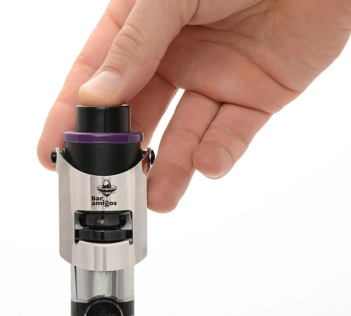 Bar Amigos Champagne Prosecco Bouchon Pressoir à Vin Pétillant - Violet 6 Bar Amigos Champagne Prosecco Bouchon Pressoir à Vin Pétillant - Violet – Image 4