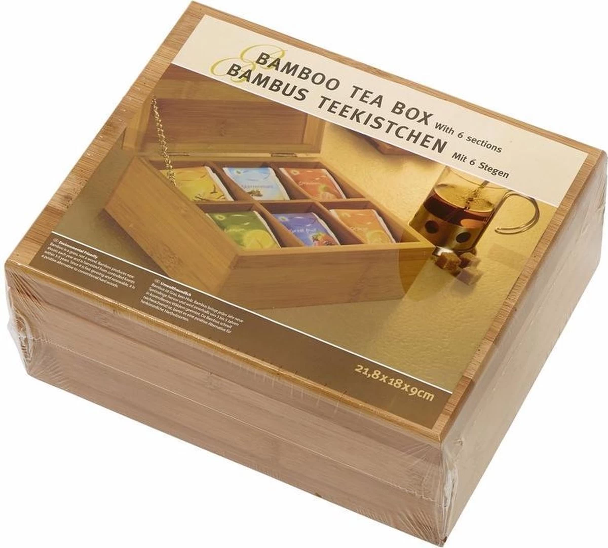 Coffret Cadeau 6 Compartiments Boîte à Thé Bambou 22 Cm - 2 Verres à Thé 320 Ml - Boîte De Rangement Sachets De Thé Avec Verres 5 Coffret Cadeau 6 Compartiments Boîte à Thé Bambou 22 Cm - 2 Verres à Thé 320 Ml - Boîte De Rangement Sachets De Thé Avec Verres – Image 3