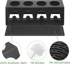 KINGDOWAY Porte-bouteilles - Porte-bouteilles - Porte-bouteilles - Avec Tapis Anti-goutte Et Goupillon - Pour Bouteilles Duo, Crystal, Easy, Fuse, E-mail Soda Stream - Zwart -Dégustation Délicate 1200x1095 7