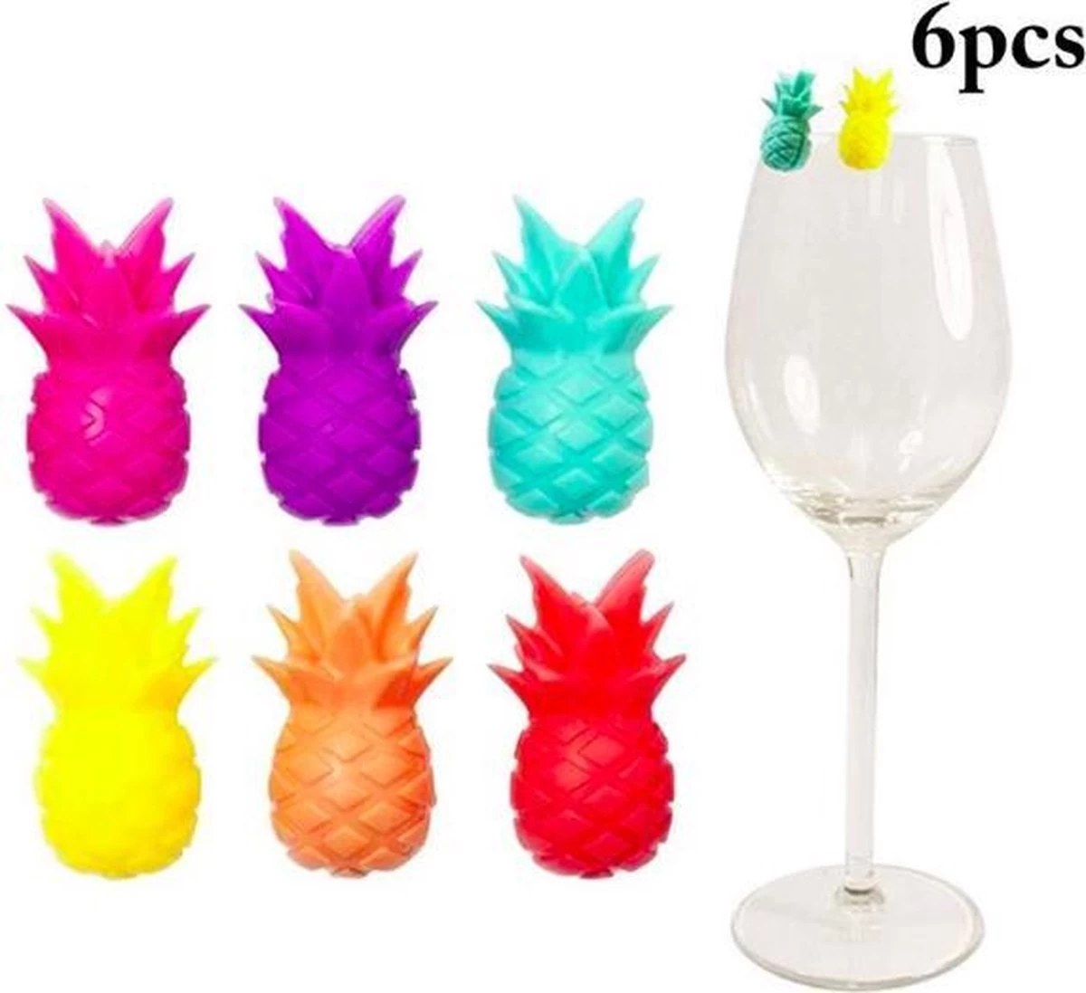 ProductGoods - 6x Verre Marqueurs De Verre Ananas - Décoration En Verre - Glas Marker - Glas Décoration - Décoration - Étiquette Your Glas - Ananas 5 ProductGoods - 6x Verre Marqueurs De Verre Ananas - Décoration En Verre - Glas Marker - Glas Décoration - Décoration - Étiquette Your Glas - Ananas – Image 3
