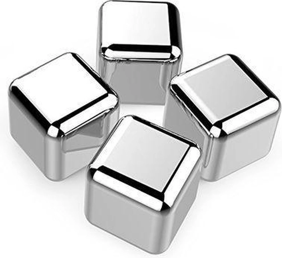 Pierres à Whisky En Acier Inoxydable - Ensemble Premium - Pierres à Whisky En Métal - 4 Pièces - SEC 3 Pierres à Whisky En Acier Inoxydable - Ensemble Premium - Pierres à Whisky En Métal - 4 Pièces - SEC