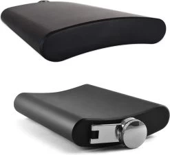 WvH Hip Flask Set - Avec Extra Hip Flask 175ML/6OZ- Entonnoir Et Deux Tasses - Hip Flask - 235 ML/8OZ - Acier Inoxydable Et Cuir - Coffret Cadeau -Dégustation Délicate 1200x1100 2