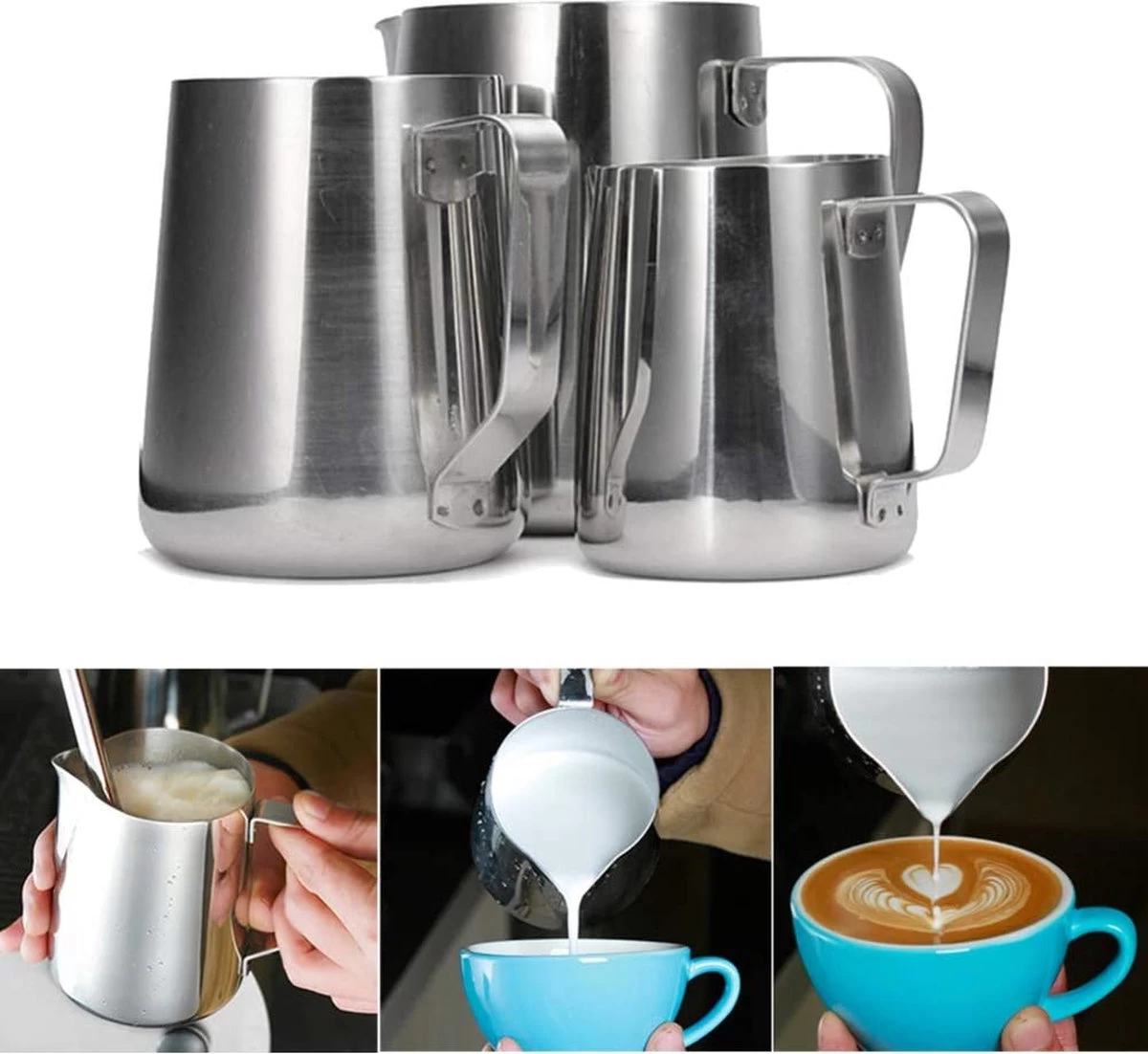 OUNONA Pichet à Lait, 1000ml Pichet à Mousser En Acier Inoxydable à Café Mousseur à Lait Pichet Tasse Pot à Lait Petit Pichet à Lait Pichet Pour Barista Accessoires 8 OUNONA Pichet à Lait, 1000ml Pichet à Mousser En Acier Inoxydable à Café Mousseur à Lait Pichet Tasse Pot à Lait Petit Pichet à Lait Pichet Pour Barista Accessoires – Image 6