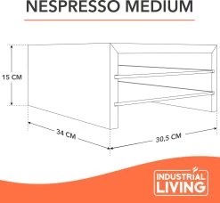 Porte-gobelet à Café Industrial Living - Porte-capsule Pour Tasses Dolce Gusto - Avec Plateau - Medium - 40 Capsules - Bois -Dégustation Délicate 1200x1107