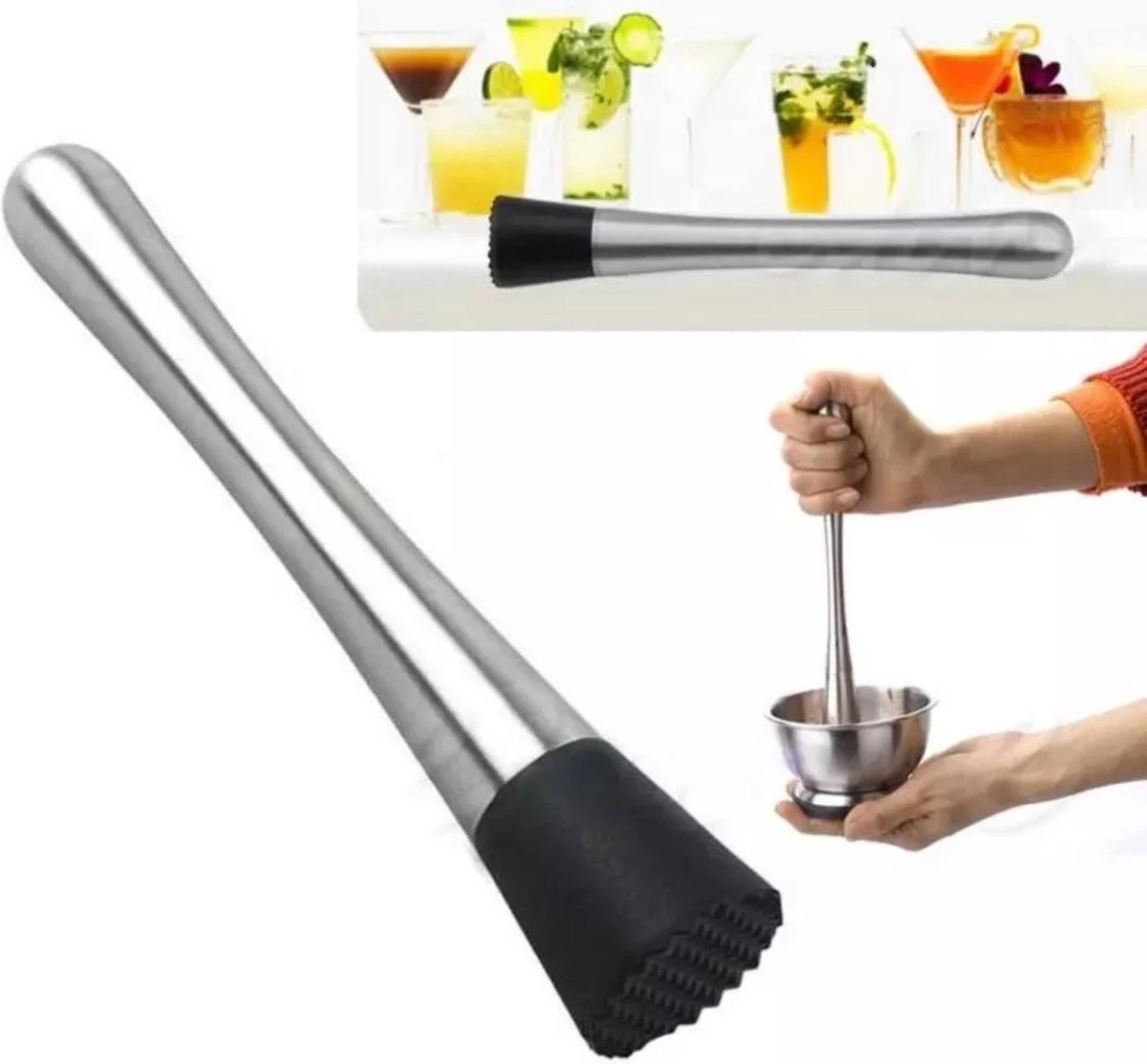 Thuys Cocktail Stamper - Cocktail Stamper - Muddler - Tonic Stamper - Citroen Stamper - Inox - Argent 7 Thuys Cocktail Stamper - Cocktail Stamper - Muddler - Tonic Stamper - Citroen Stamper - Inox - Argent – Image 5