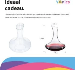 Décanteur YUNICS® - Verseur De Vin, Carafe Et Carafe à Vin - Carafe à Vin Rouge De Luxe - 1,8 L 8 Décanteur YUNICS® - Verseur De Vin, Carafe Et Carafe à Vin - Carafe à Vin Rouge De Luxe - 1,8 L -Dégustation Délicate 1200x1116 5