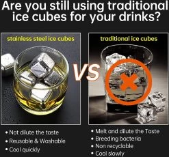 Ensemble De Pierres à Whisky Set En Acier Inoxydable - Pierres à Whisky 9 Pièces Avec Pinces à Glace - Glaçons Réutilisables - Glaçons En Métal Réutilisables 13 Ensemble De Pierres à Whisky Set En Acier Inoxydable - Pierres à Whisky 9 Pièces Avec Pinces à Glace - Glaçons Réutilisables - Glaçons En Métal Réutilisables -Dégustation Délicate 1200x1116 9