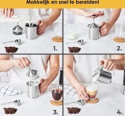 Silberthal - Mousseur à Lait - Mousseur à Lait Manuel - 400 Ml - Argent - Acier Inoxydable - Mousseur à Lait - Cadeau -Dégustation Délicate 1200x1118 1