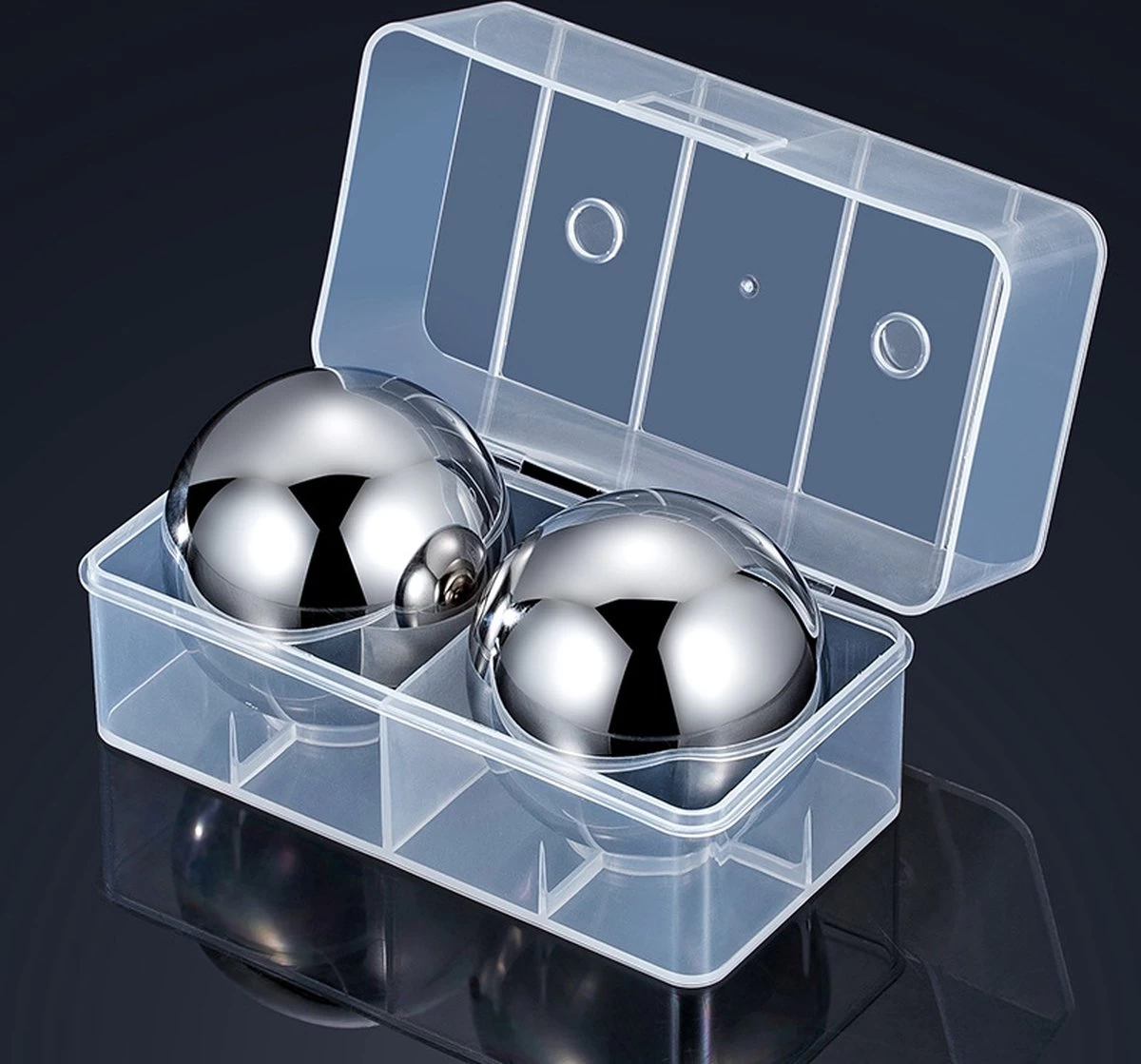 Pierres à Whisky - Ball De Glace - Refroidisseur De Boisson - Acier Inoxydable - 1 Pièce 4 Pierres à Whisky - Ball De Glace - Refroidisseur De Boisson - Acier Inoxydable - 1 Pièce – Image 2