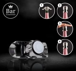 Ensemble De Bouchons à Champagne Bar Essentials (2x Couleur Argent) - Valve De Bouteille - Valve De Champagne - Bouchon De Champagne - Bouchon De Champagne - Bouchon De Champagne -Dégustation Délicate 1200x1120 4