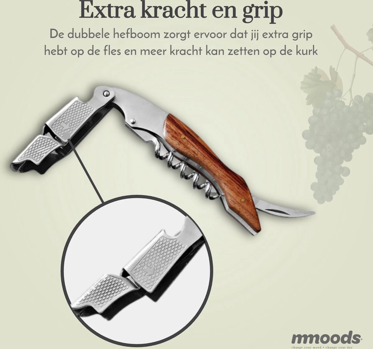 Mmoods Wine Opener - Couteau De Serveur à Rainure Fendue - Couteau Sommelier - Cadeau - Tire-bouchon à Vin 6 Mmoods Wine Opener - Couteau De Serveur à Rainure Fendue - Couteau Sommelier - Cadeau - Tire-bouchon à Vin – Image 4