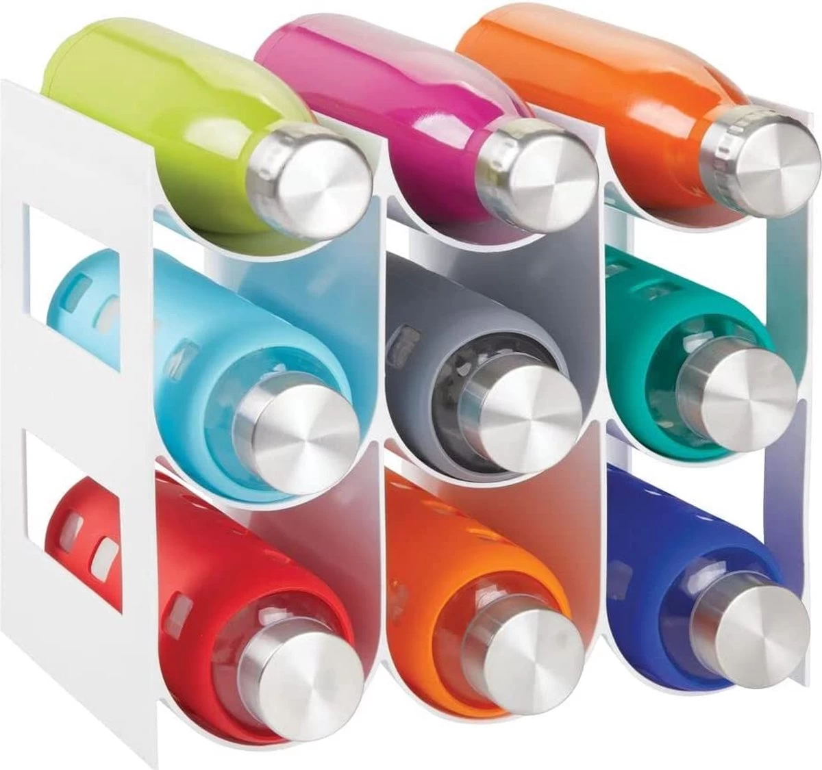 MDesign Casier à Vin Et à Bouteilles Pratique, Casier à Vin En Plastique Pour Jusqu'à 9 Bouteilles, Casier Autonome Pour Bouteilles De Vin Ou Autres Boissons, Blanc 7 MDesign Casier à Vin Et à Bouteilles Pratique, Casier à Vin En Plastique Pour Jusqu'à 9 Bouteilles, Casier Autonome Pour Bouteilles De Vin Ou Autres Boissons, Blanc – Image 5