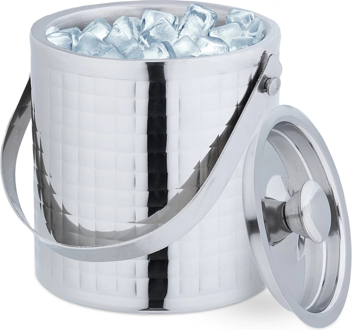 Seau à Glace Relaxdays Avec Couvercle - 1,5 L - Argent - Acier Inoxydable - Glacière - Seau à Glaçons De Luxe 4 Seau à Glace Relaxdays Avec Couvercle - 1,5 L - Argent - Acier Inoxydable - Glacière - Seau à Glaçons De Luxe – Image 2