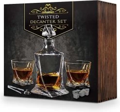 MikaMax Twisted Whisky Decanter - Whisky Decanter - Set Complet - Whisky Stones - Inc. 2 Verres à Whisky – 1L 17 MikaMax Twisted Whisky Decanter - Whisky Decanter - Set Complet - Whisky Stones - Inc. 2 Verres à Whisky – 1L -Dégustation Délicate 1200x1127 5
