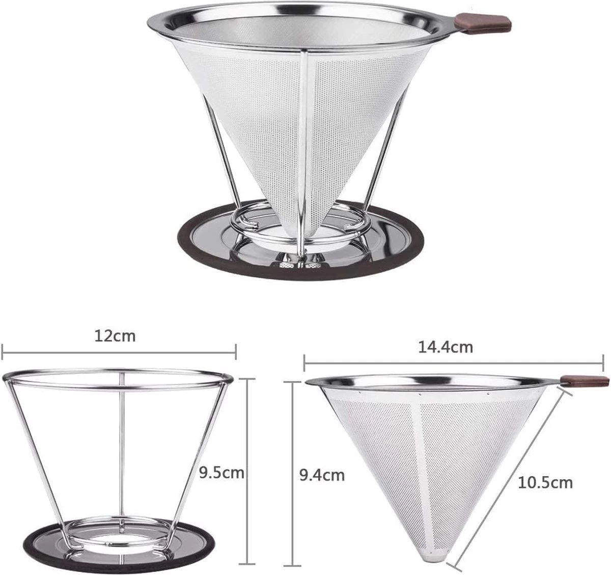 Filtre à Café Professionnel En Acier Inoxydable - Réutilisable - Avec Brosse - Sans Papier - Eco Friendly - Filtre à Café Pour Faire Du Café - Filtre Permanent - Restaurant / Café 8 Filtre à Café Professionnel En Acier Inoxydable - Réutilisable - Avec Brosse - Sans Papier - Eco Friendly - Filtre à Café Pour Faire Du Café - Filtre Permanent - Restaurant / Café – Image 6