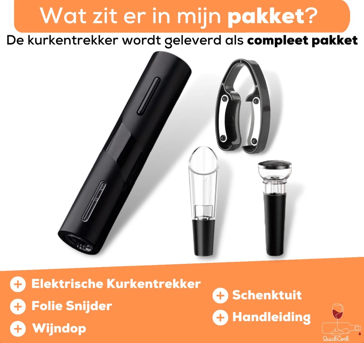 Tire-bouchon électrique Avec Bouchon à Vin Et Bec - Ouvre-bouteille électrique - À Piles - Zwart 10 Tire-bouchon électrique Avec Bouchon à Vin Et Bec - Ouvre-bouteille électrique - À Piles - Zwart – Image 8