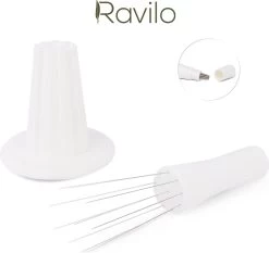 Ravilo® WDT Avec 10 Aiguilles - Wit - Outil De Distribution Espresso - Weiss Distribution Technique - Outil De Distribution WDT - 58 Mm