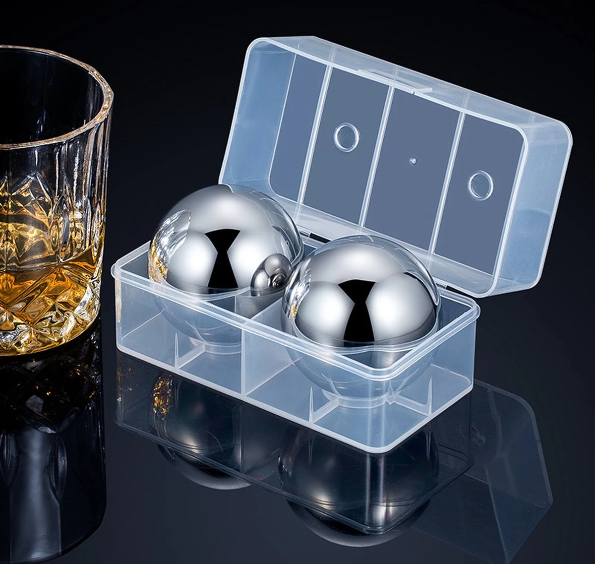 Pierres à Whisky - Ball De Glace - Refroidisseur De Boisson - Acier Inoxydable - 1 Pièce 3 Pierres à Whisky - Ball De Glace - Refroidisseur De Boisson - Acier Inoxydable - 1 Pièce