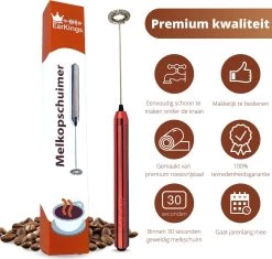 Mousseur à Lait Pour Une Mousse De Lait Parfaite - Mousseur à Lait électrique - Mousseur à Lait En Acier Inoxydable - Mousseur à Lait Manuel EarKings Red -Dégustation Délicate 1200x1141 1