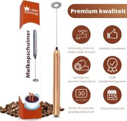 Mousseur à Lait Pour Une Mousse De Lait Parfaite - Mousseur à Lait électrique - Mousseur à Lait En Acier Inoxydable - Mousseur à Lait Manuel EarKings Rose Goud -Dégustation Délicate 1200x1142 1